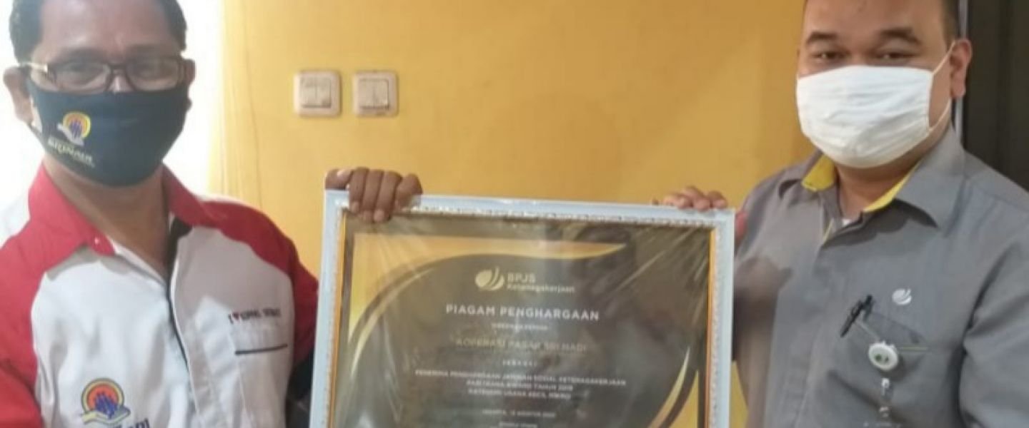 Ketegori UKM Dari BPJAMSOSTEK, Koperasi Sri Nadi Raih Penghargaan Paritrana Award 2019 