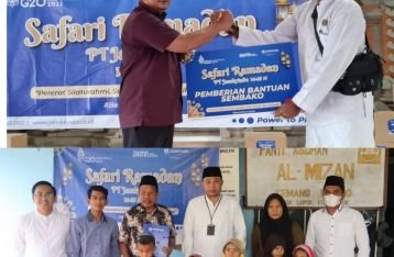 Safari Ramadan, Jamkrindo Bagikan Bantuan Paket Sembako di Denpasar