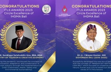Menteri Sandiaga Uno dan Wayan Koster Terima Penghargaan ITLS 2023