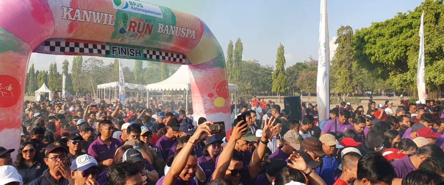 Dua Ribu Perkerja se-Bali Ikut Ambil Bagian "Color Run for Fun" BPJamsostek