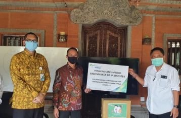 Dukung PKM di Kota Denpasar BPJAMSOSTEK Berikan 5.000 Masker