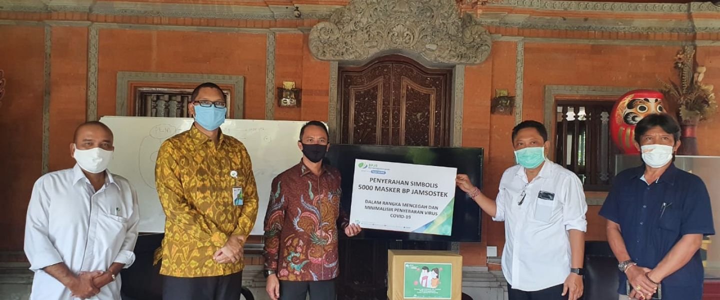 Dukung PKM di Kota Denpasar BPJAMSOSTEK Berikan 5.000 Masker