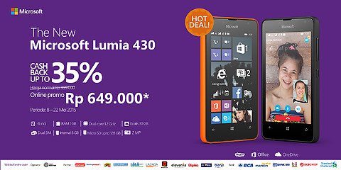Microsoft Indonesia Tawarkan Lumia 430 dengan Harga 649 Ribu Rupiah